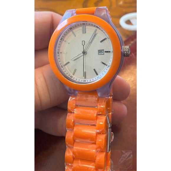 Unisex silver Tone and Orange 42mm  Shhors Watch, New - Picture 1 of 4
